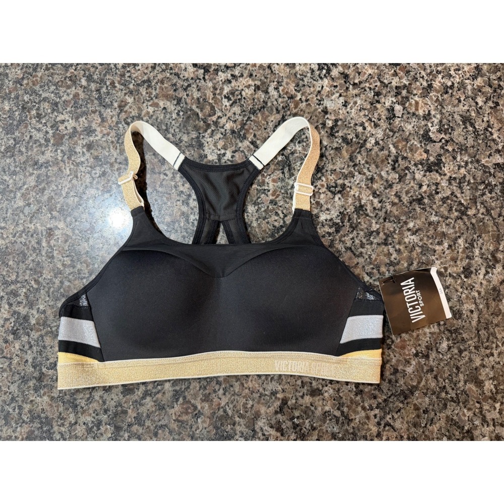 Victoria Sport Incredible Lightweight Max Sports Bra Black Gold Silver 34A